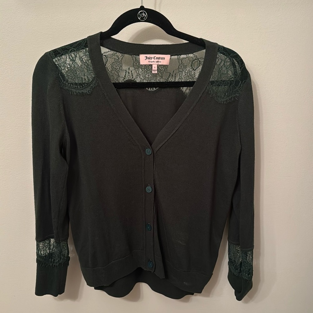 Juicy couture green cardigan!